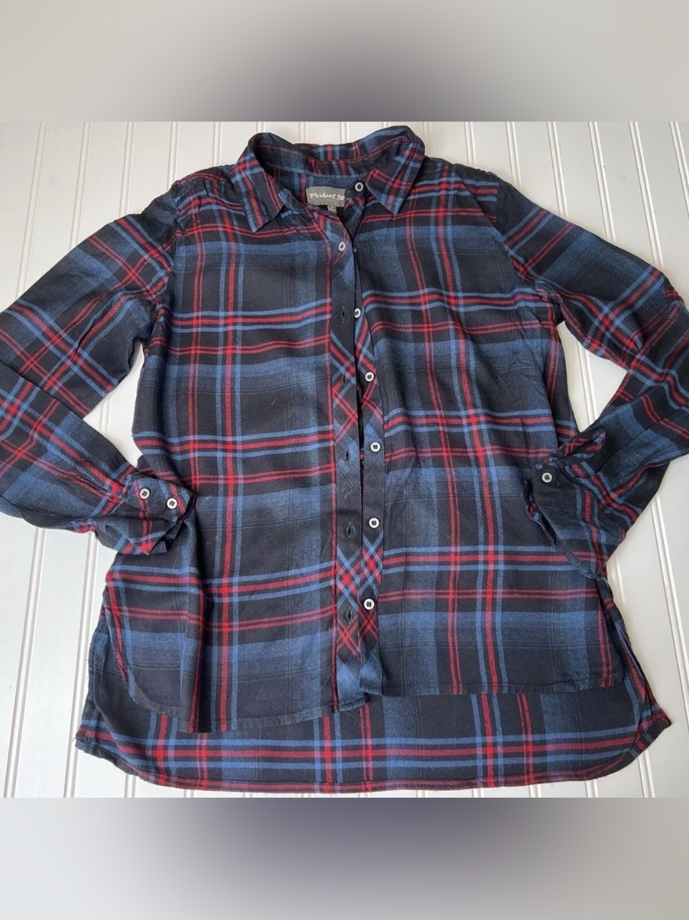 Michael Stars Plaid Flannel Shirt Women Small. 440